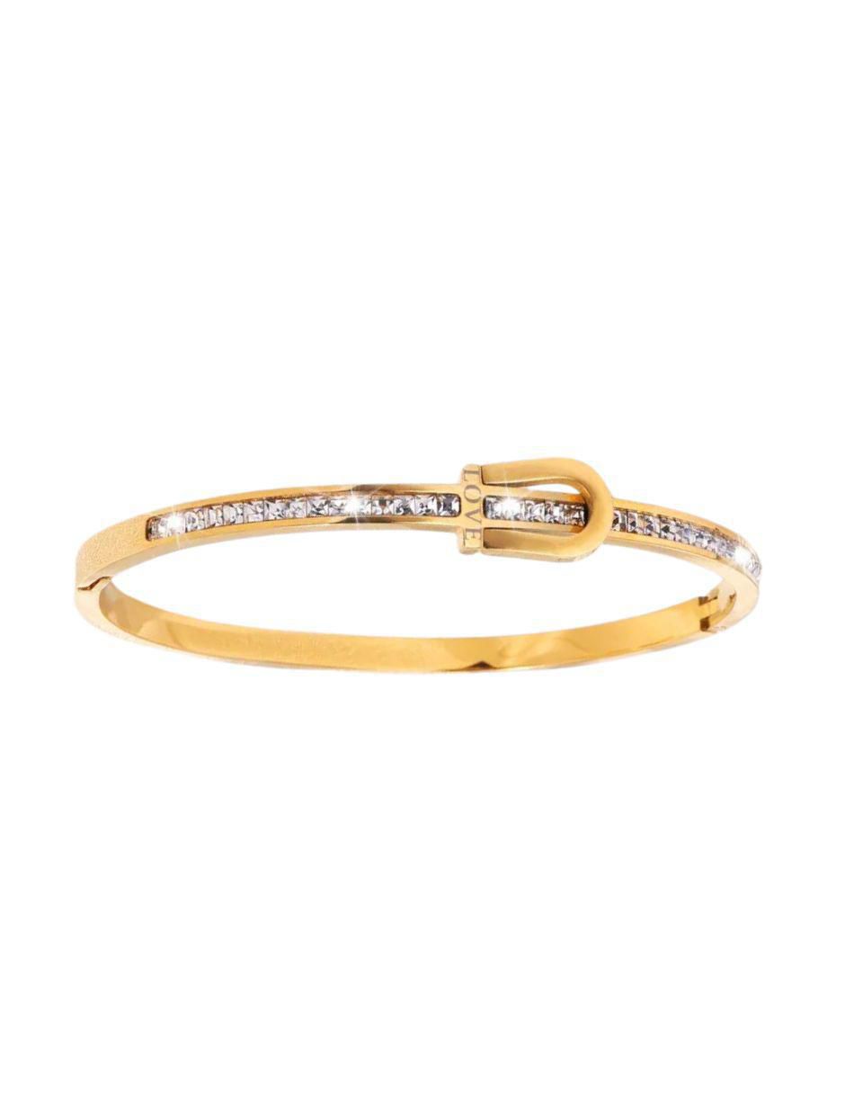 Brazalete de oro laminado con zirconia 8 K acabado pulido 5