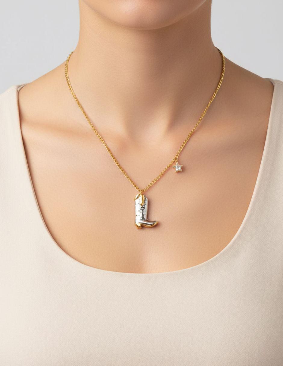 Collar de estrella de oro laminado 10 K