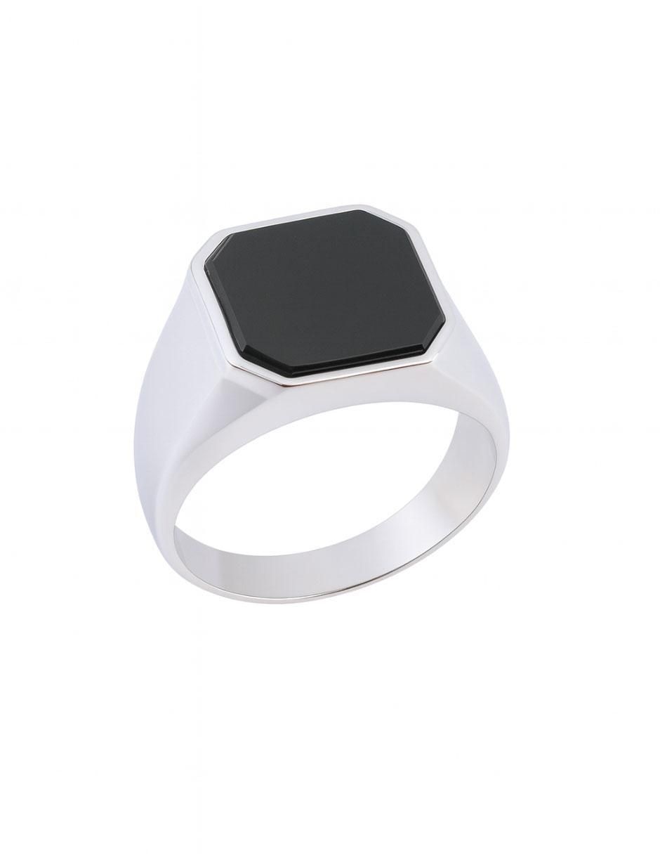 Anillo con gema de octagonal P 925 de plata ónix pulido 5