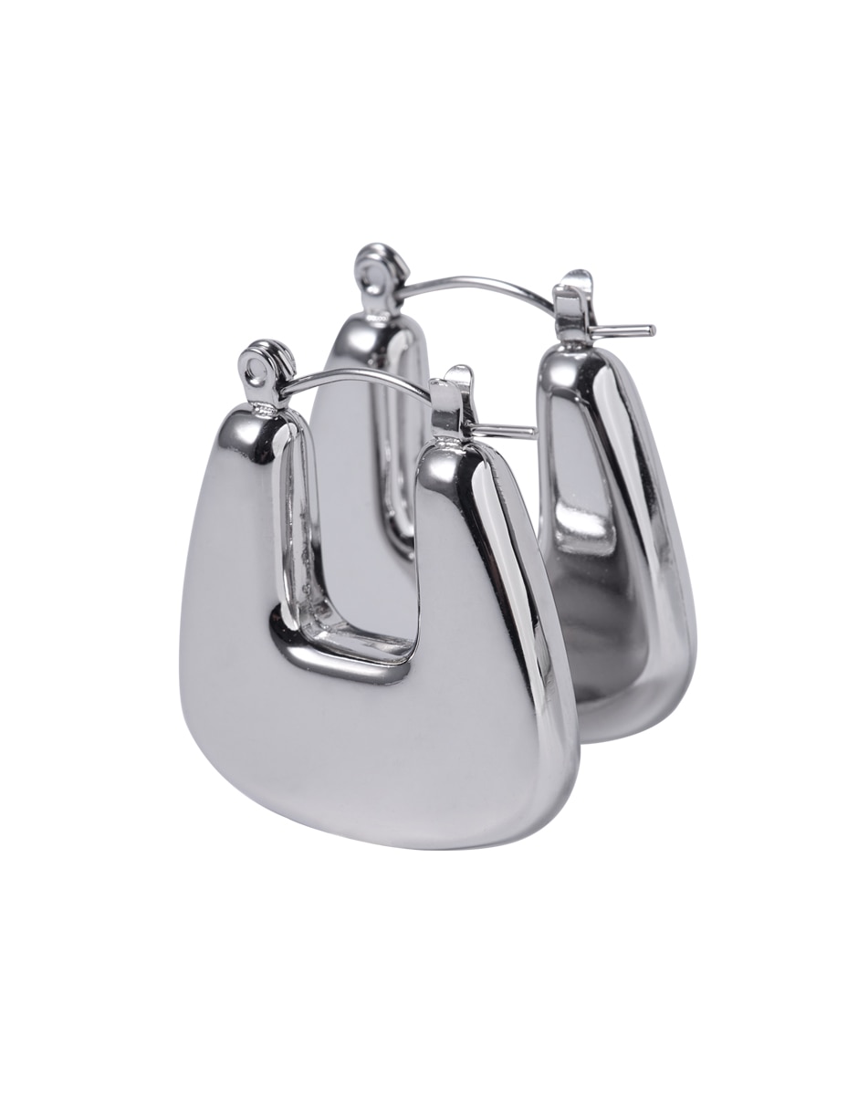 Arracadas cuadradas con acabado baño de oro 14 k 6