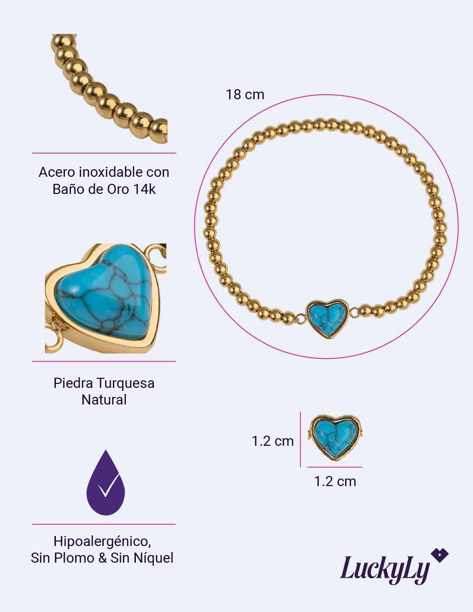 Pulsera con cuarzo 14 k Nadia con acabado baño de oro 7