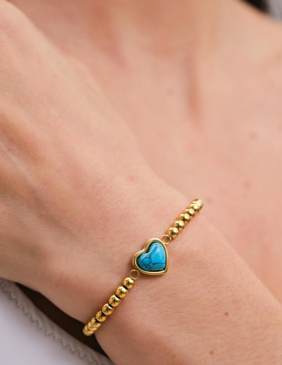 Pulsera con cuarzo 14 k Nadia con acabado baño de oro 5