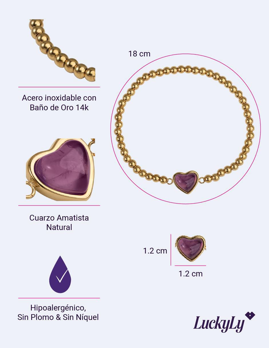 Pulsera con cuarzo 14 k Nadia con acabado baño de oro 7