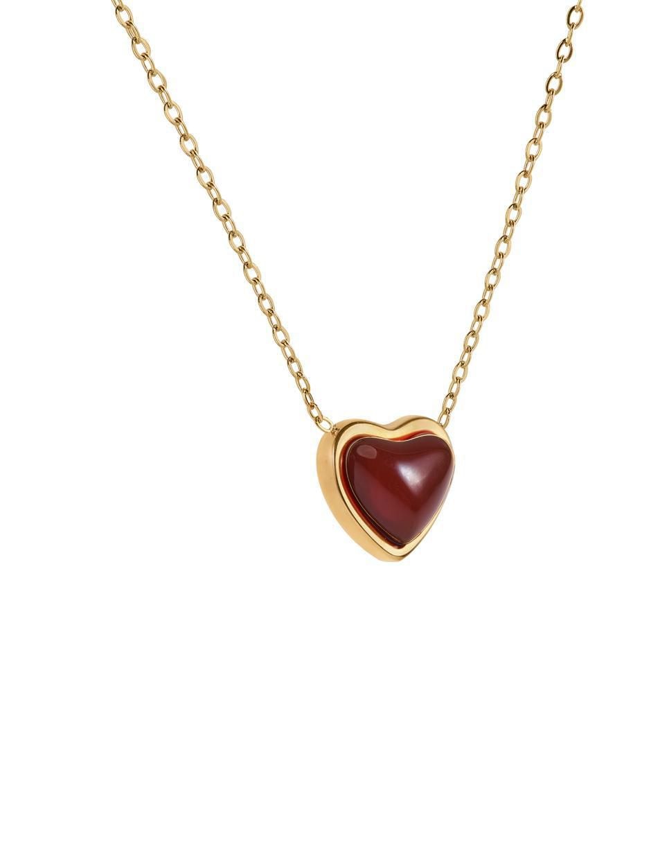Aretes y collar de corazón Nadia 14 k cuarzo 5