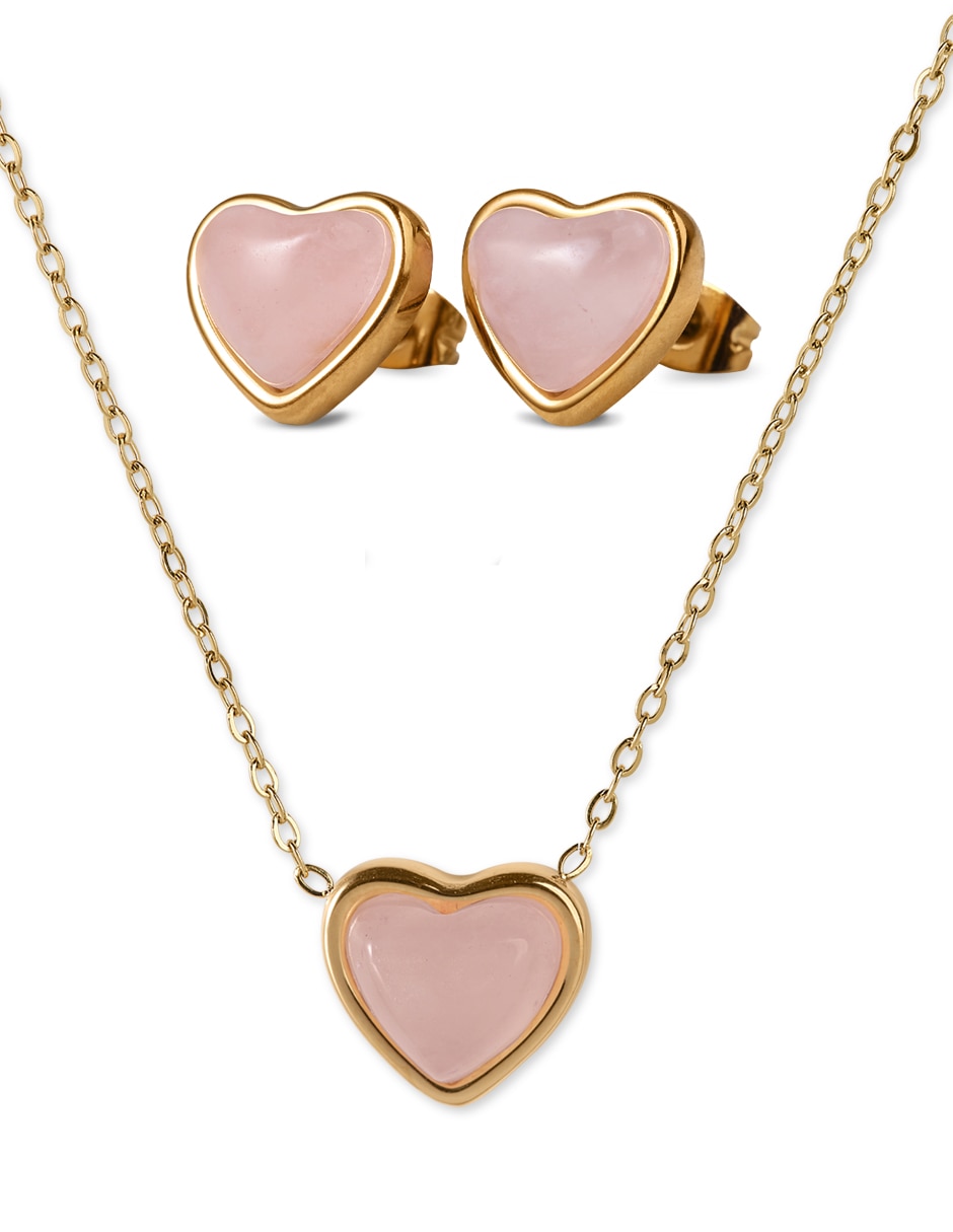 Collar de corazón de baño de oro 14 k