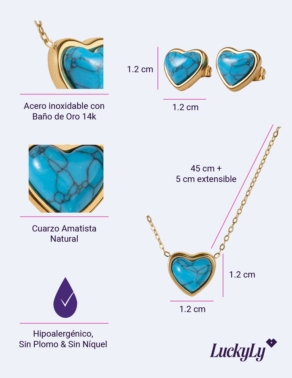 Collar de corazón de baño de oro 14 k 8
