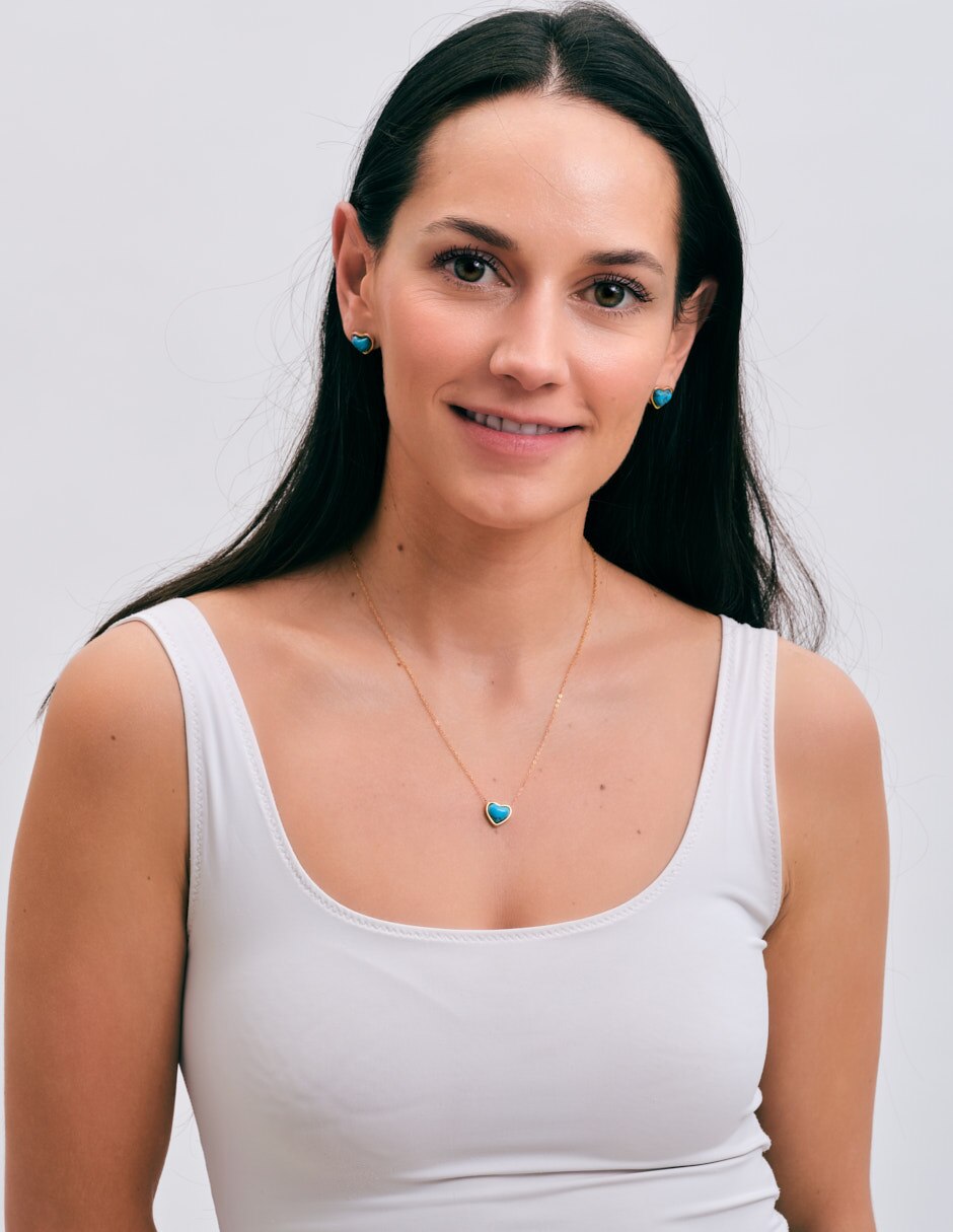 Collar de corazón de baño de oro 14 k 4
