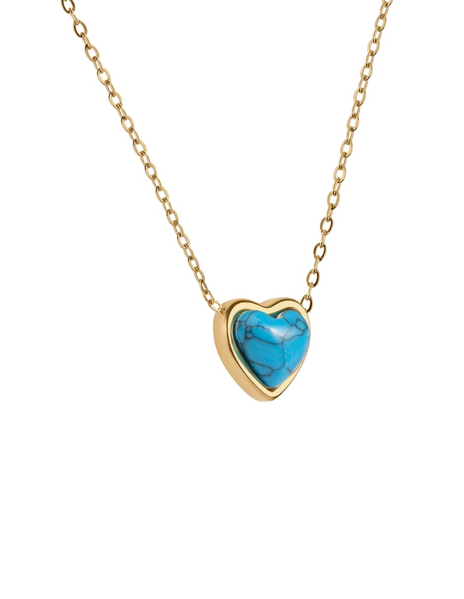 Collar de corazón de baño de oro 14 k 5