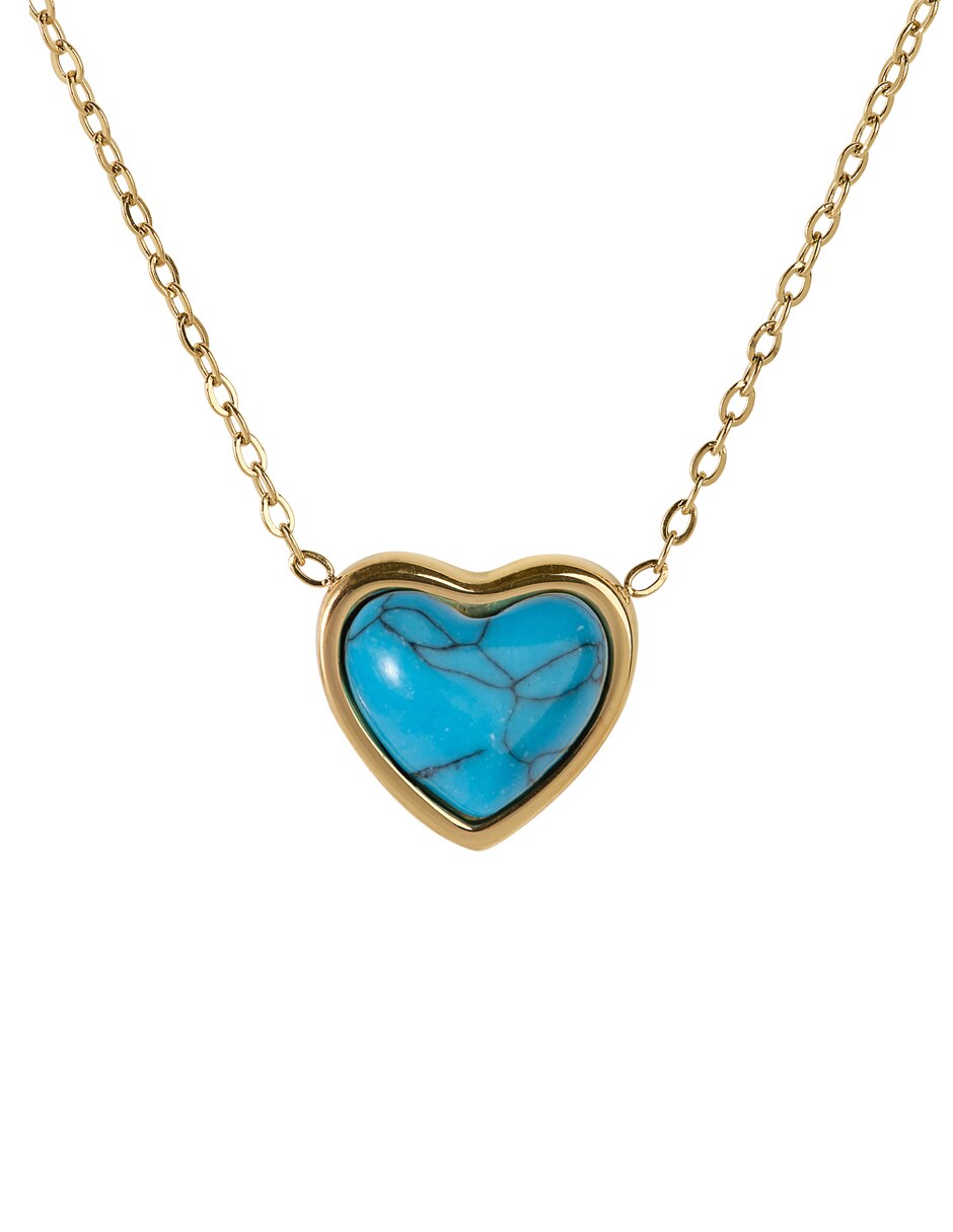 Collar de corazón de baño de oro 14 k 7