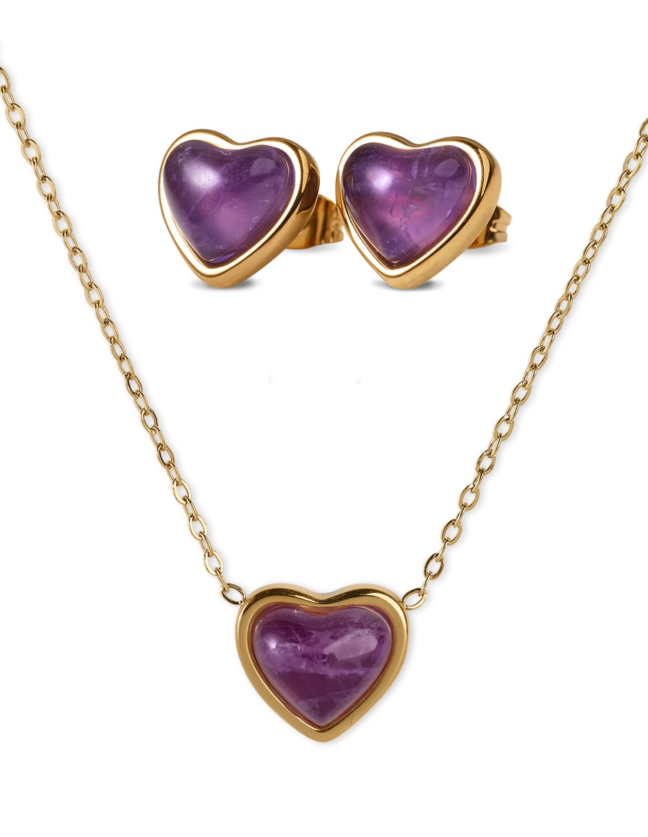 Collar de corazón de baño de oro 14 k Collar de corazón de baño de oro 14 k
