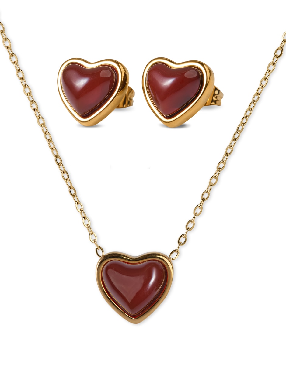Collar de corazón luckyly de baño de oro 14 k