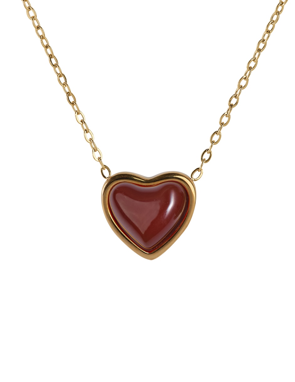 Collar de corazón luckyly de baño de oro 14 k