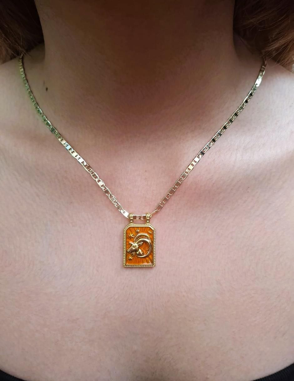 Collar con dije signo zodiacal Constelacion de oro laminado 10 K 3