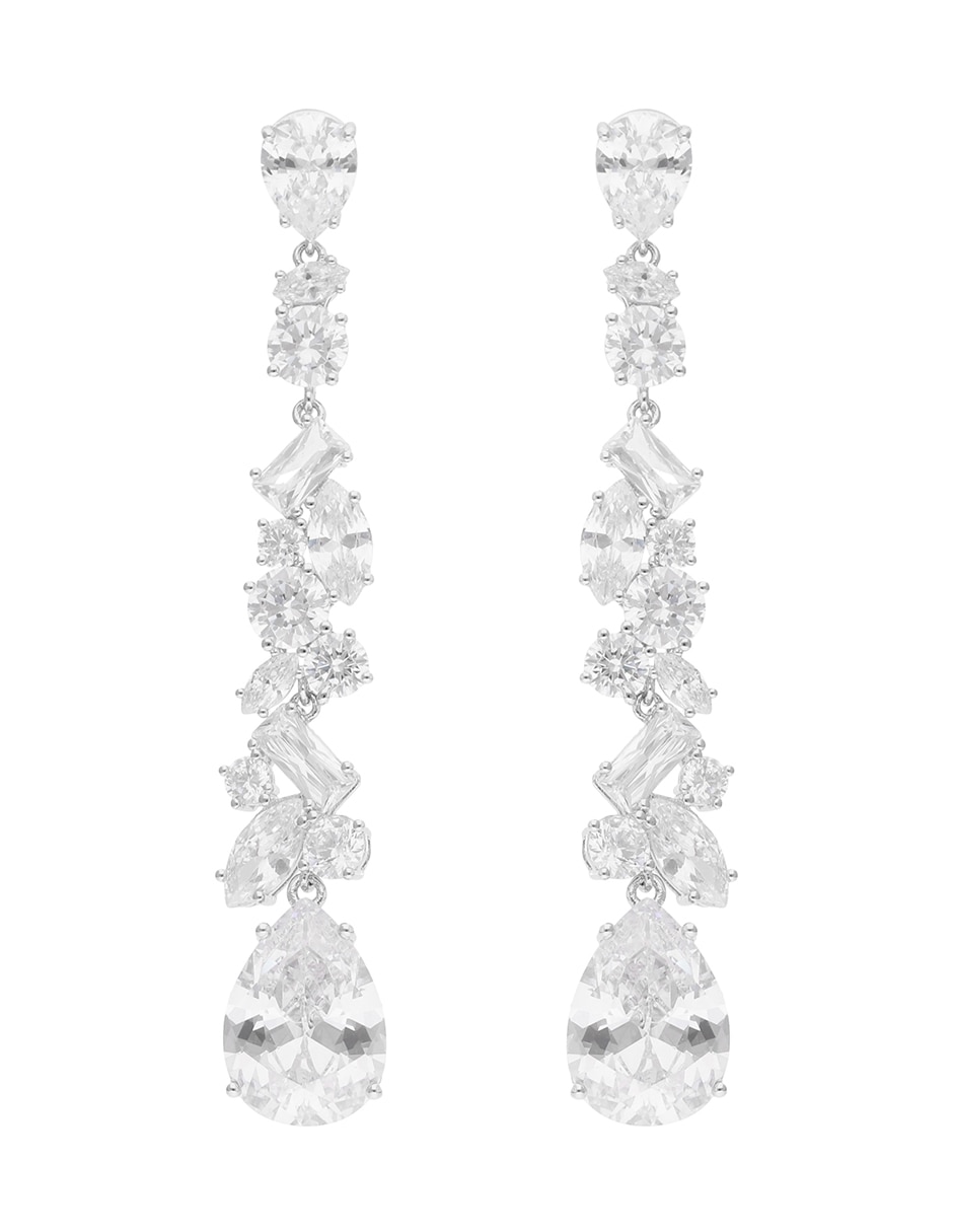 Aretes largos Diamonds And Debutantes con acabado brillante cristal 1