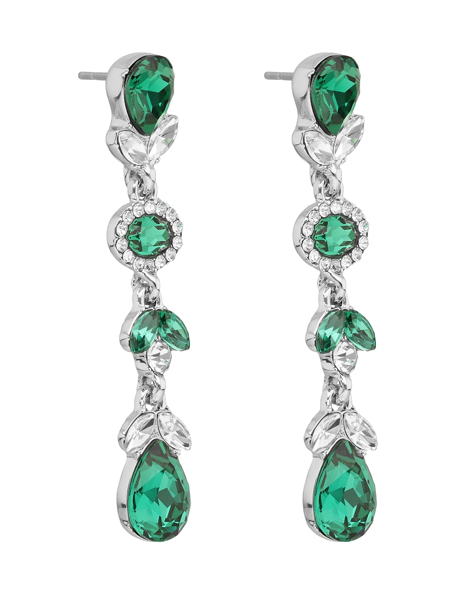 Aretes largos Velvet Dusk con acabado brillante cristal 2