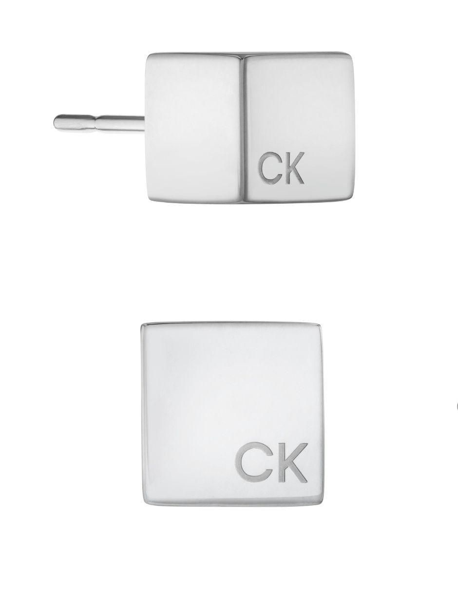 Broqueles de cubo Calvin Klein Geometric con acabado brillante