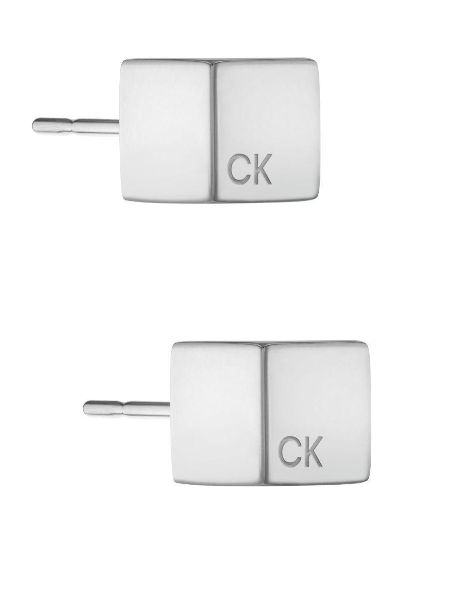 Broqueles de cubo Calvin Klein Geometric con acabado brillante