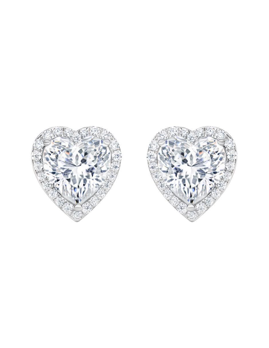 Broqueles de corazón de plata P 925 con acabado brillante Broqueles de corazón de plata P 925 con acabado brillante