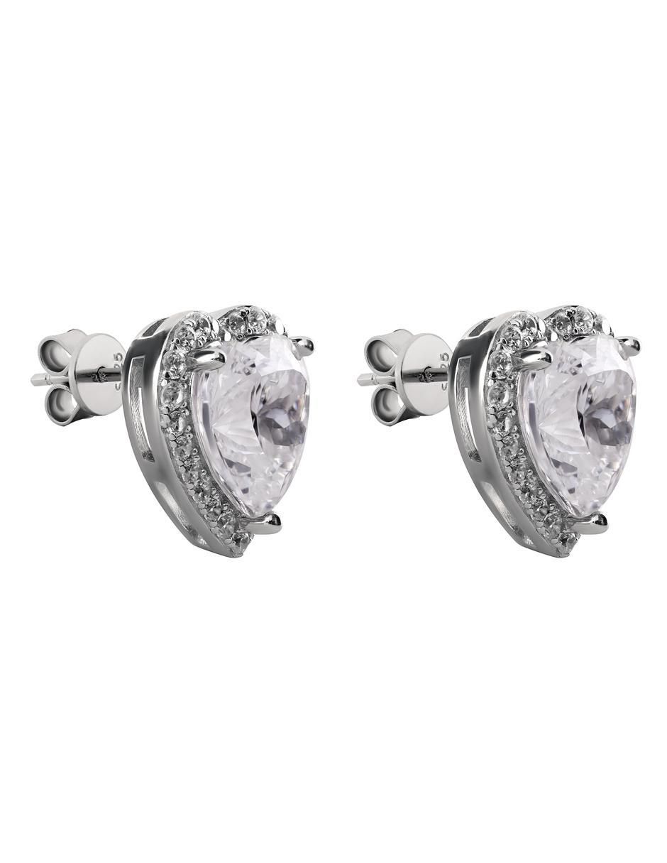 Broqueles de corazón de plata P 925 con acabado brillante 2