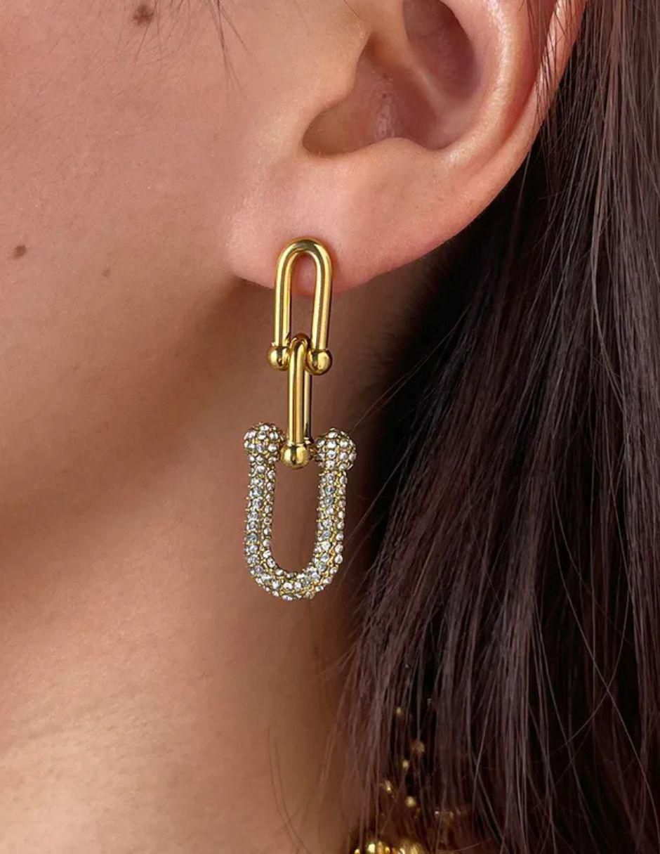 Aretes de oro laminado 9 k con acabado pulido 4