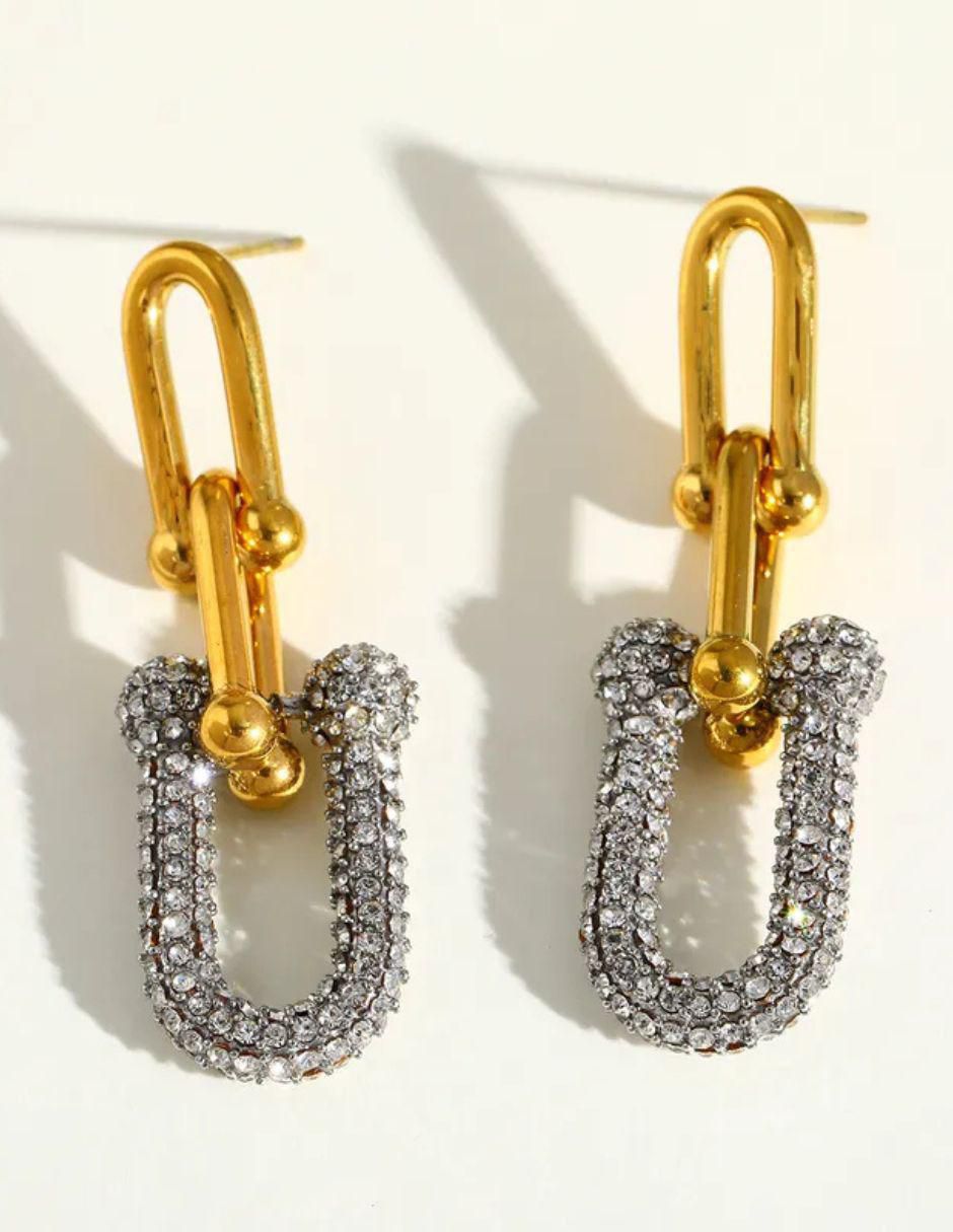 Aretes de oro laminado 9 k con acabado pulido 5