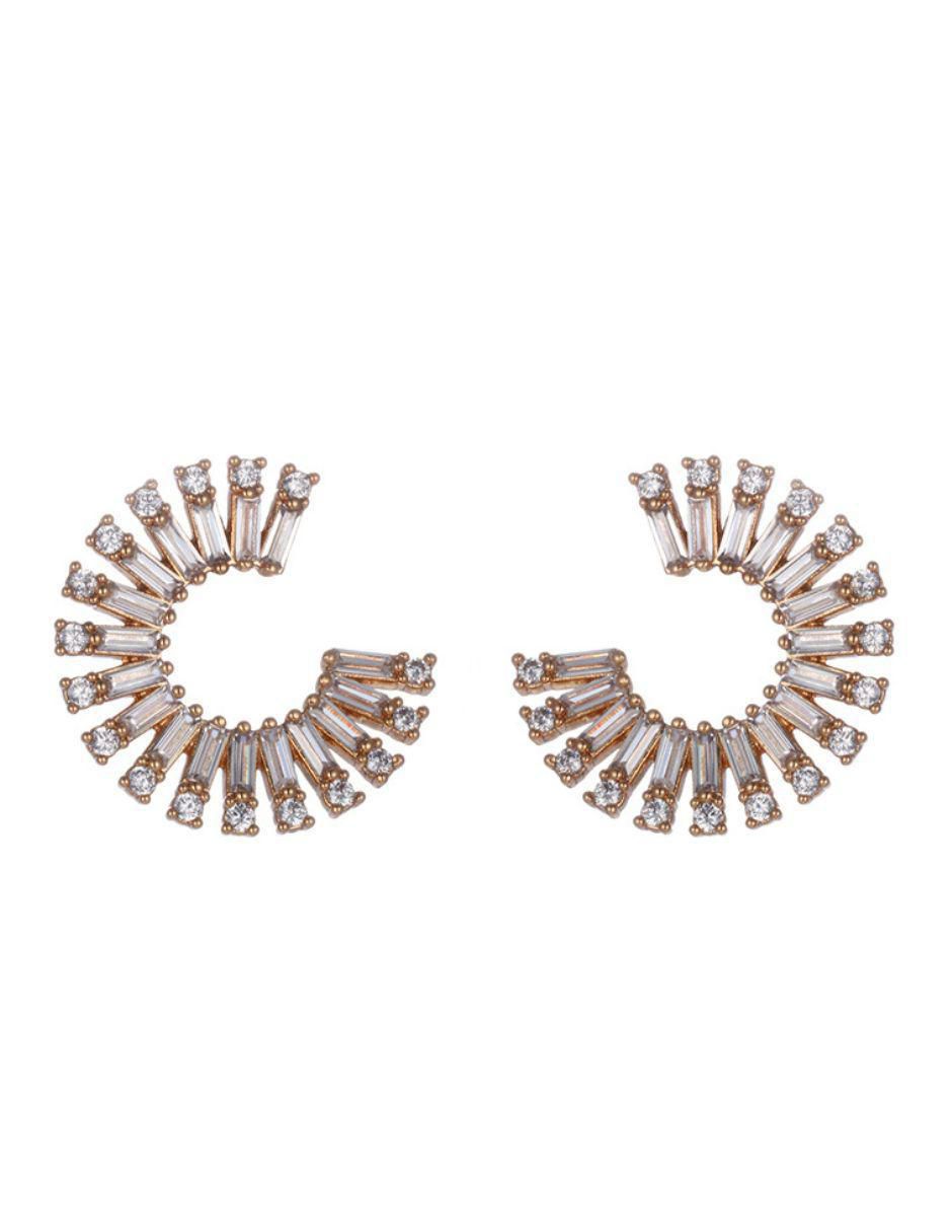 Aretes redondos de oro laminado 9 k con acabado brillante Aretes redondos de oro laminado 9 k con acabado brillante