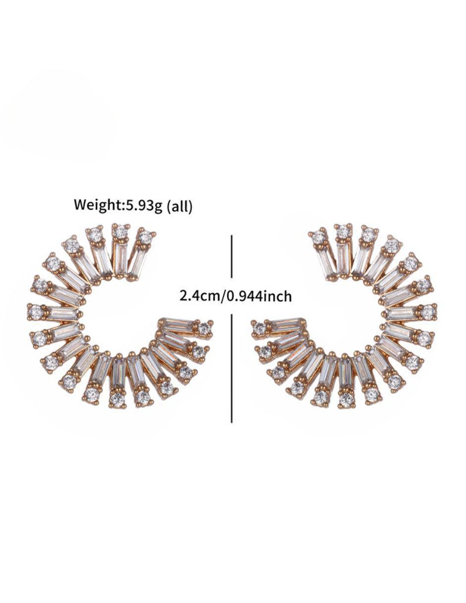 Aretes redondos de oro laminado 9 k con acabado brillante 5