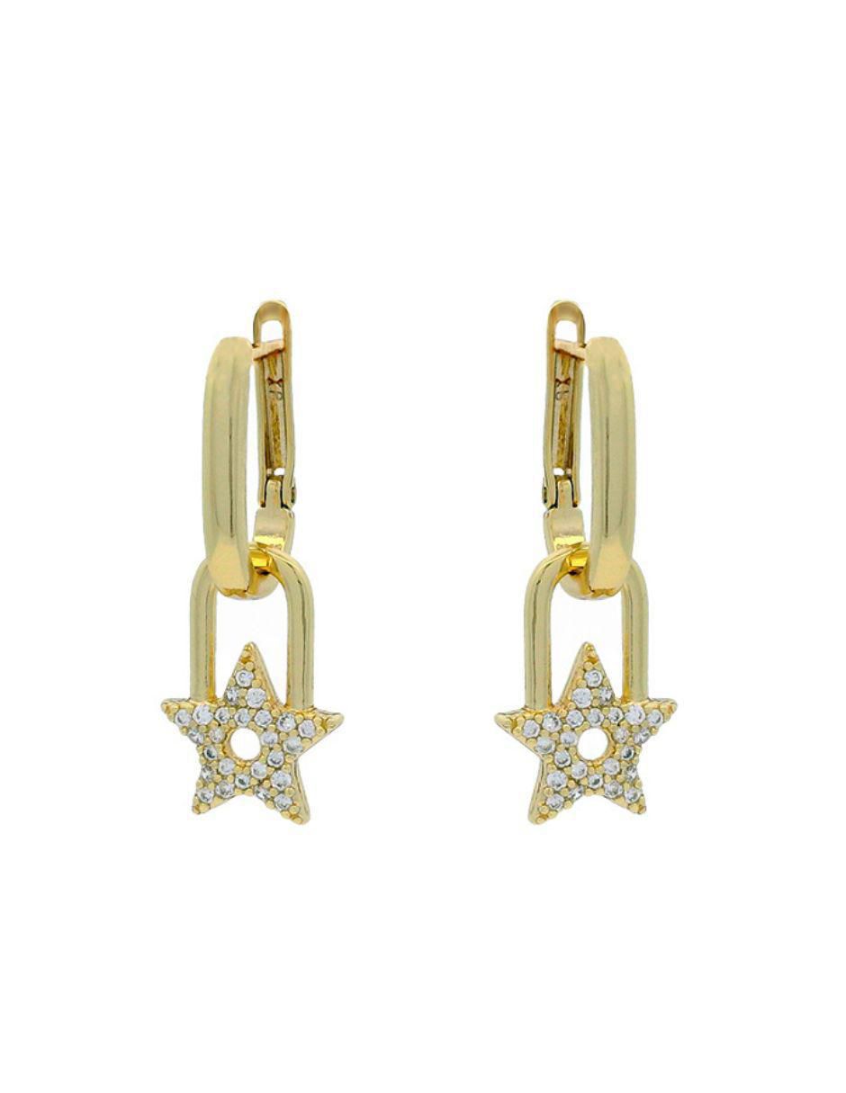 Aretes de estrella de oro laminado 9 k con acabado pulido Aretes de estrella de oro laminado 9 k con acabado pulido