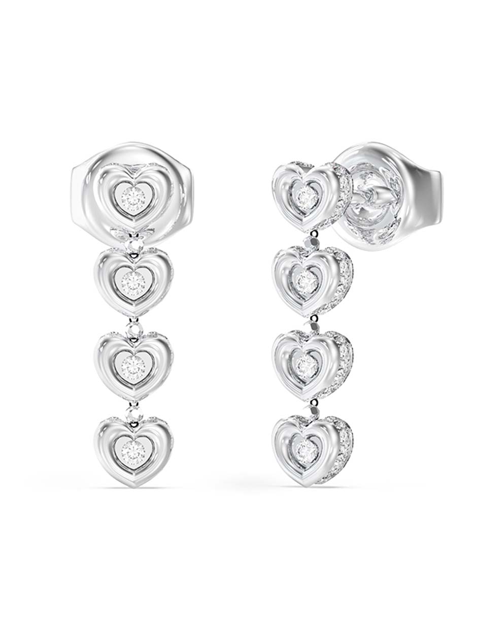 Aretes de corazón con acabado pavé circonita 1