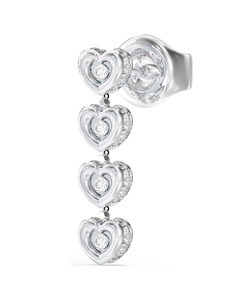 Aretes de corazón con acabado pavé circonita 2