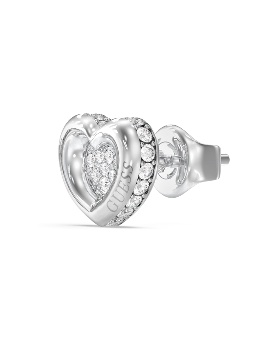 Aretes de corazón con acabado pavé 2