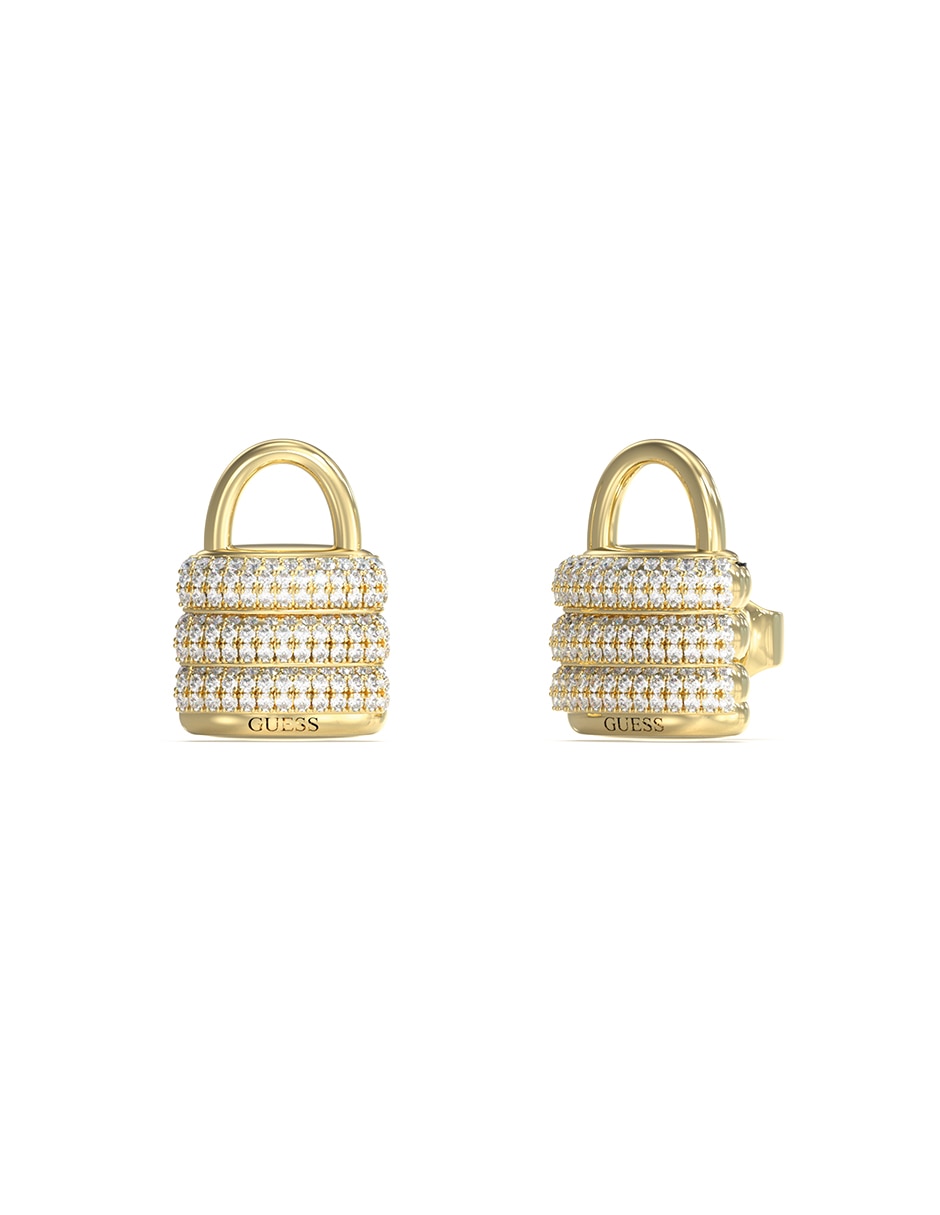 Aretes de candado con acabado pavé