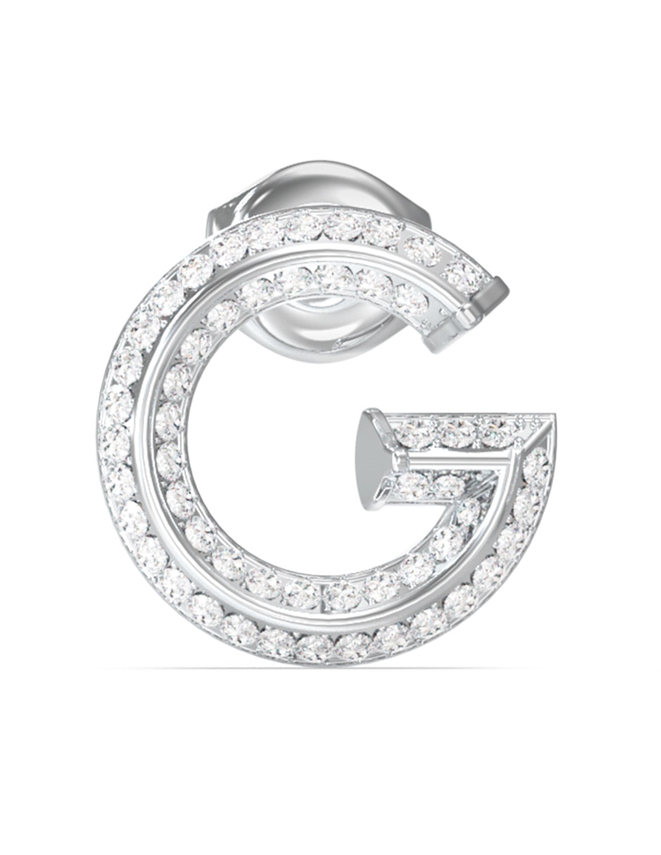 Aretes cortos letra G Crystal con acabado pavé circonita Aretes cortos letra G Crystal con acabado pavé circonita