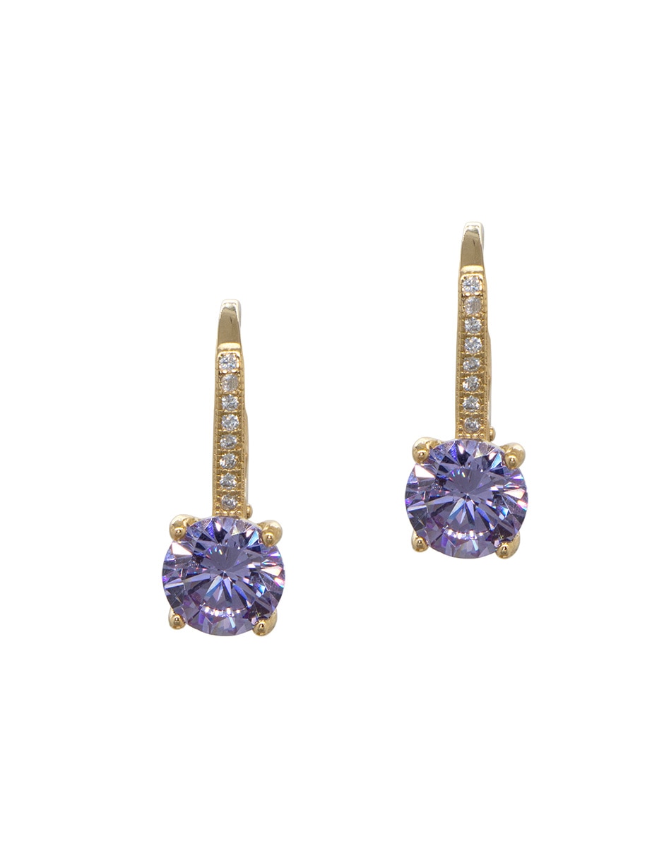 Aretes circulares de plata P 925 con acabado pavé