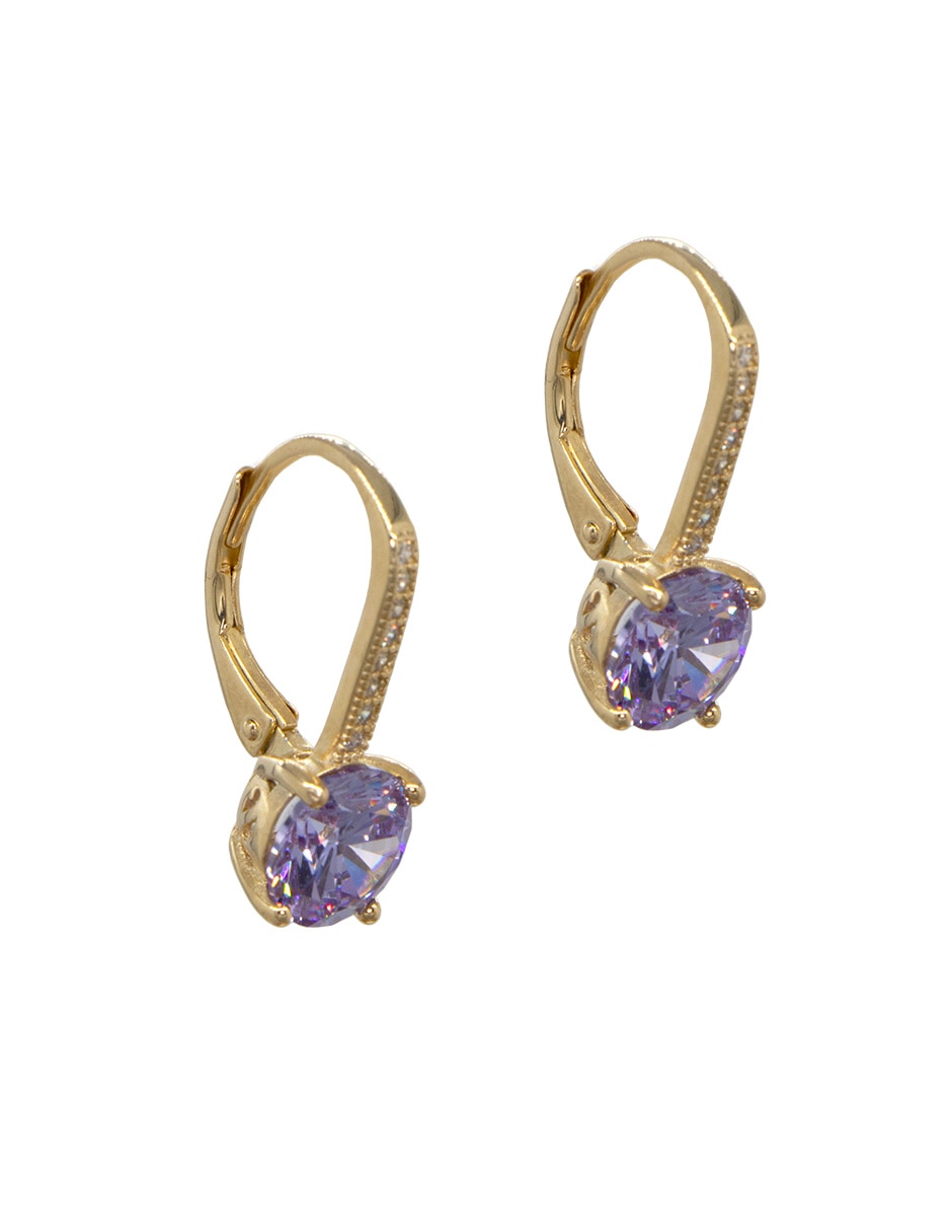 Aretes circulares de plata P 925 con acabado pavé 3