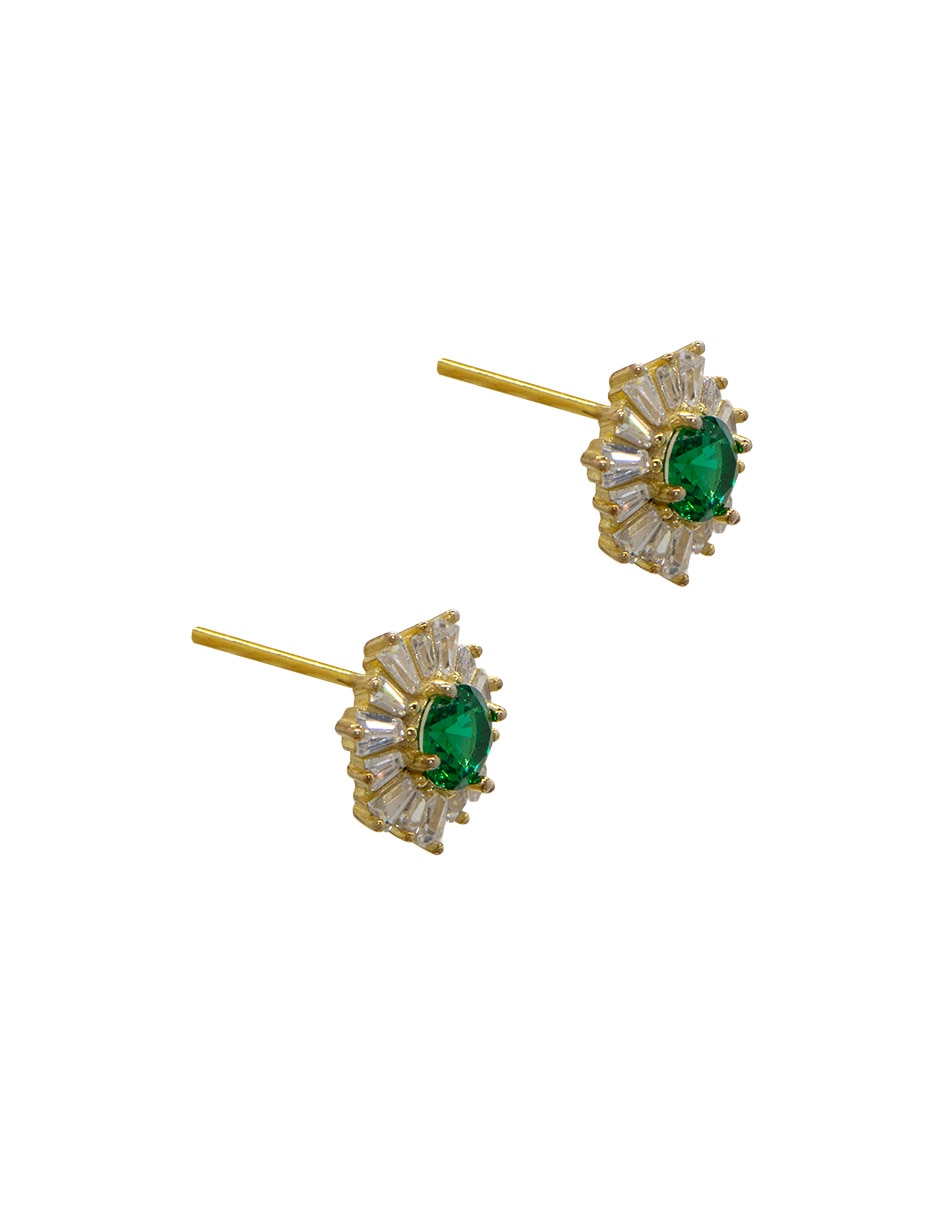Broqueles de flor de plata P 925 con acabado pavé cristal 2