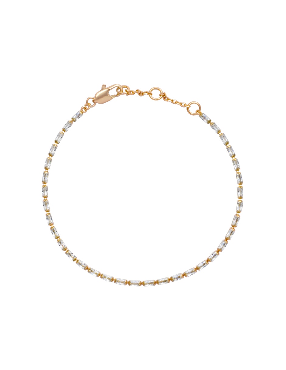 Pulsera de plata 925 con zirconia cúbica Baguettes acabado pavé 1