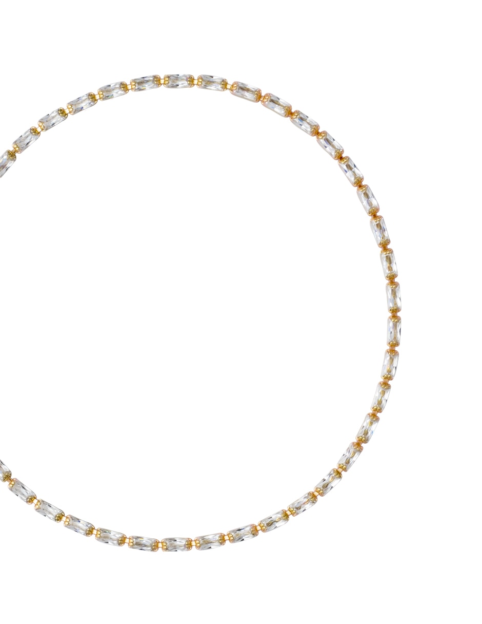 Pulsera de plata 925 con zirconia cúbica Baguettes acabado pavé
