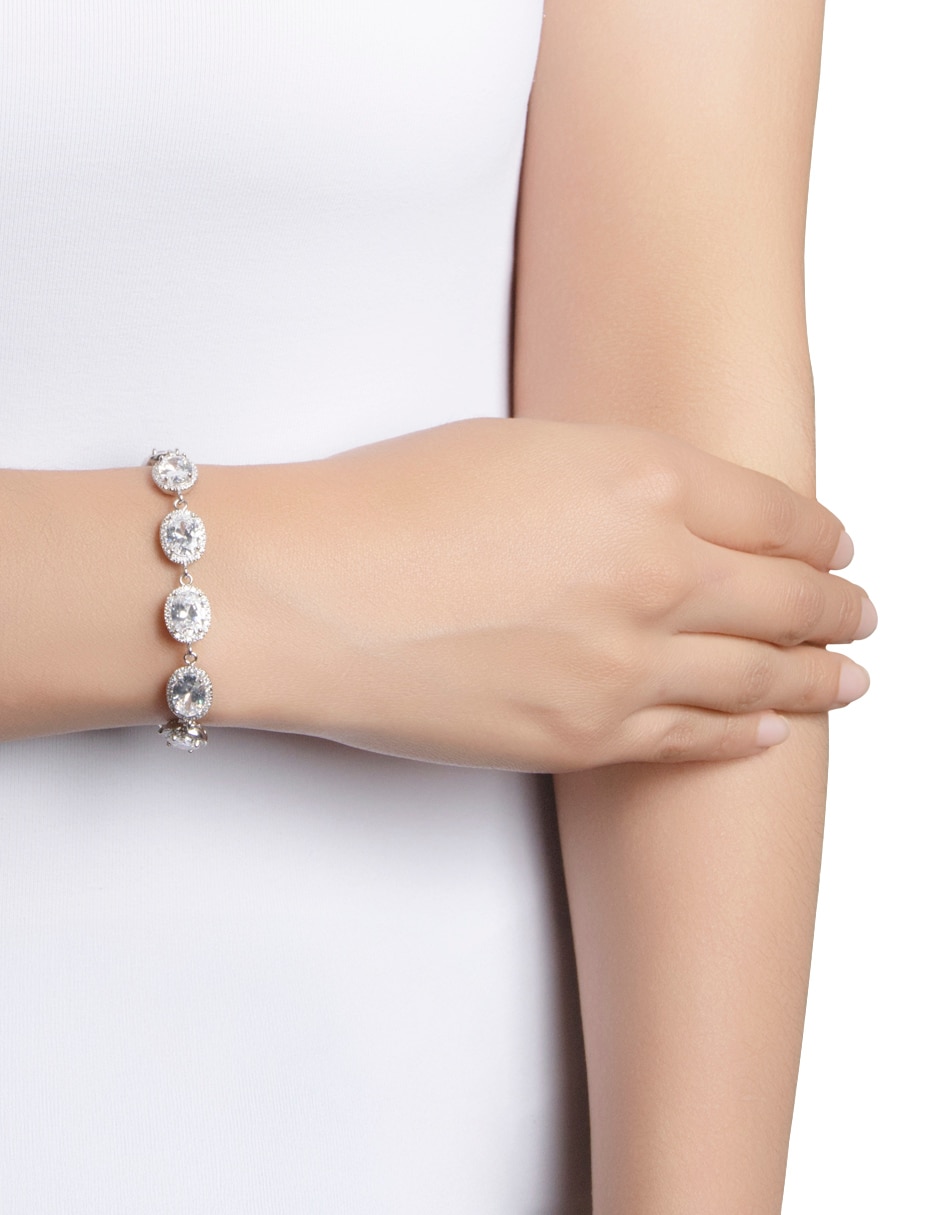 Pulsera con zirconia con acabado pavé