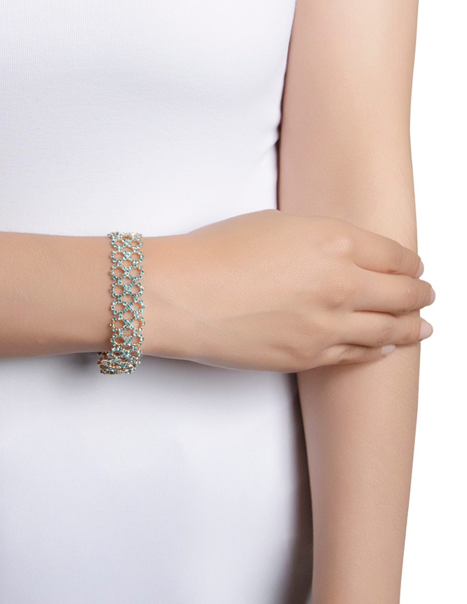 Pulsera con cristal Filigrana Cup con acabado pavé Pulsera con cristal Filigrana Cup con acabado pavé