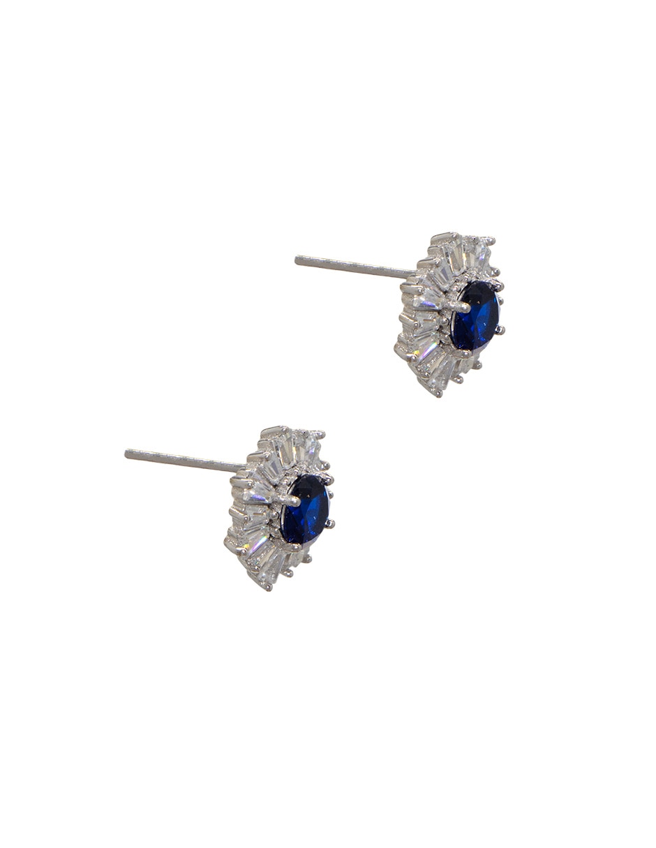 Broqueles de flor de plata P 925 con acabado baño de rodio 2