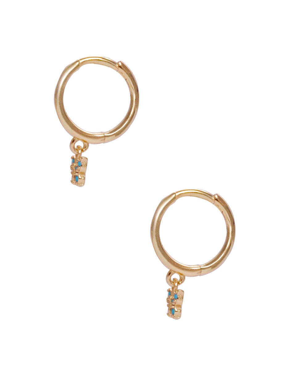 Aretes cortos de mariposa de plata P 925 con acabado pulido zirconia cúbica 3