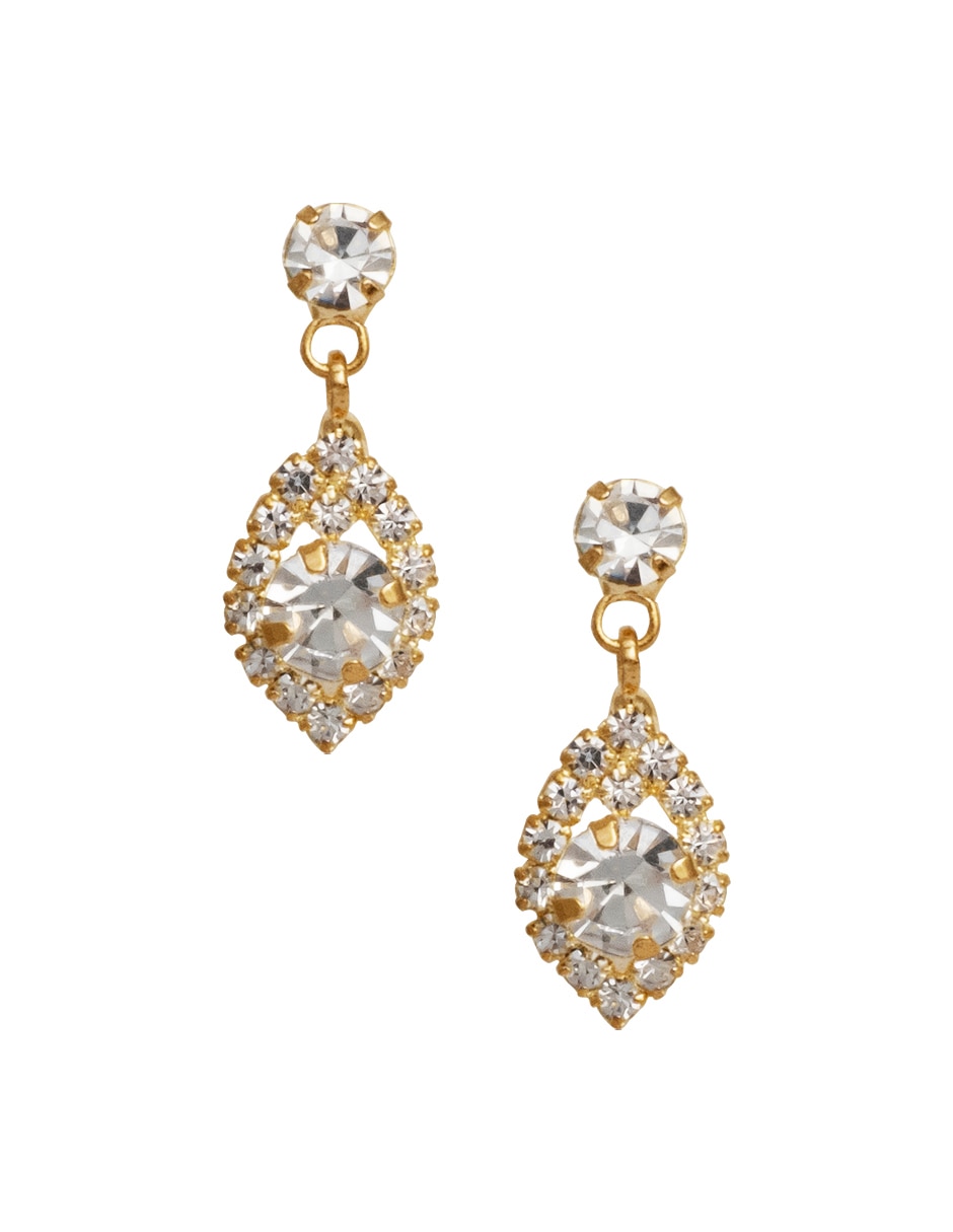 Aretes cortos con acabado pavé cristal 1