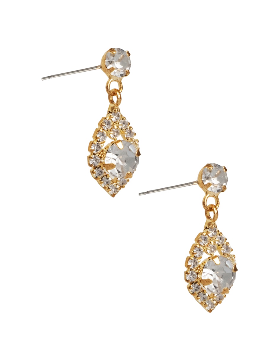 Aretes cortos con acabado pavé cristal 2