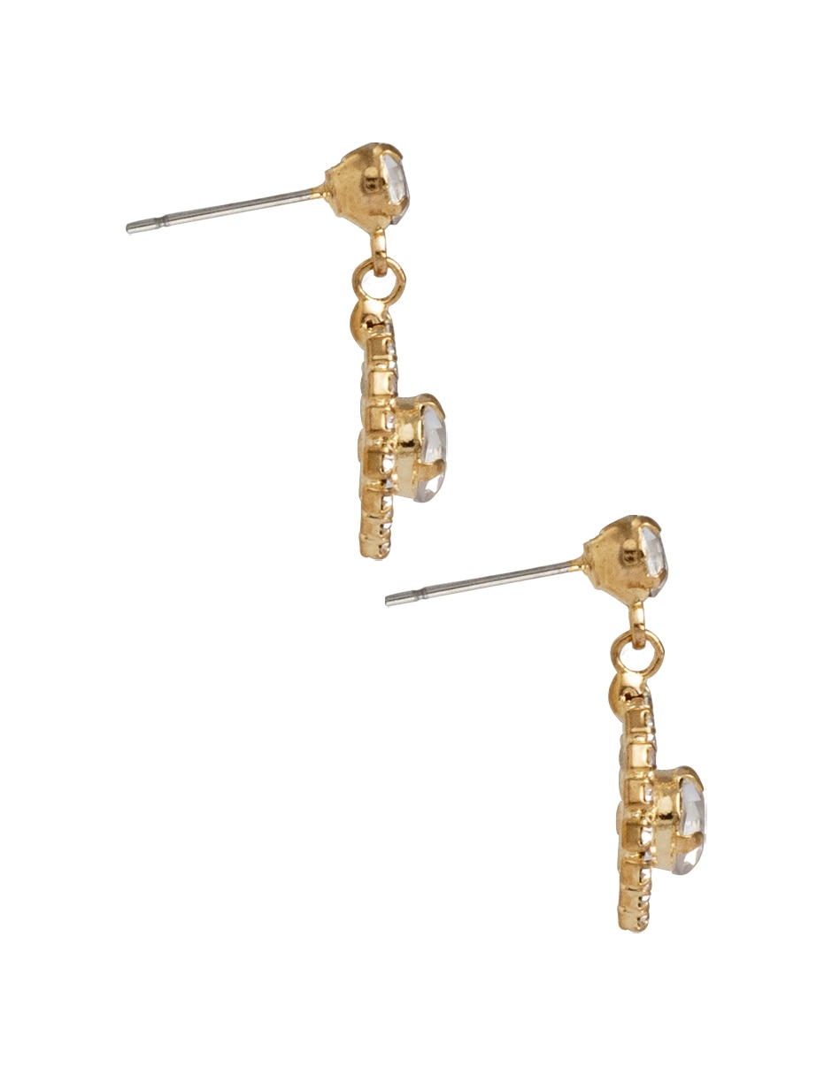 Aretes cortos con acabado pavé cristal 3