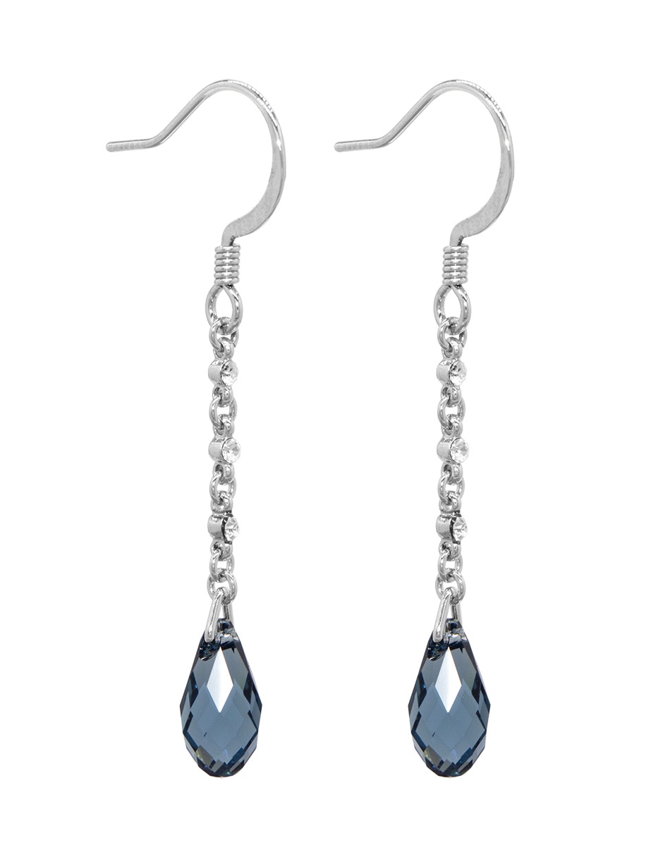 Aretes de gota con acabado pavé cristal 2
