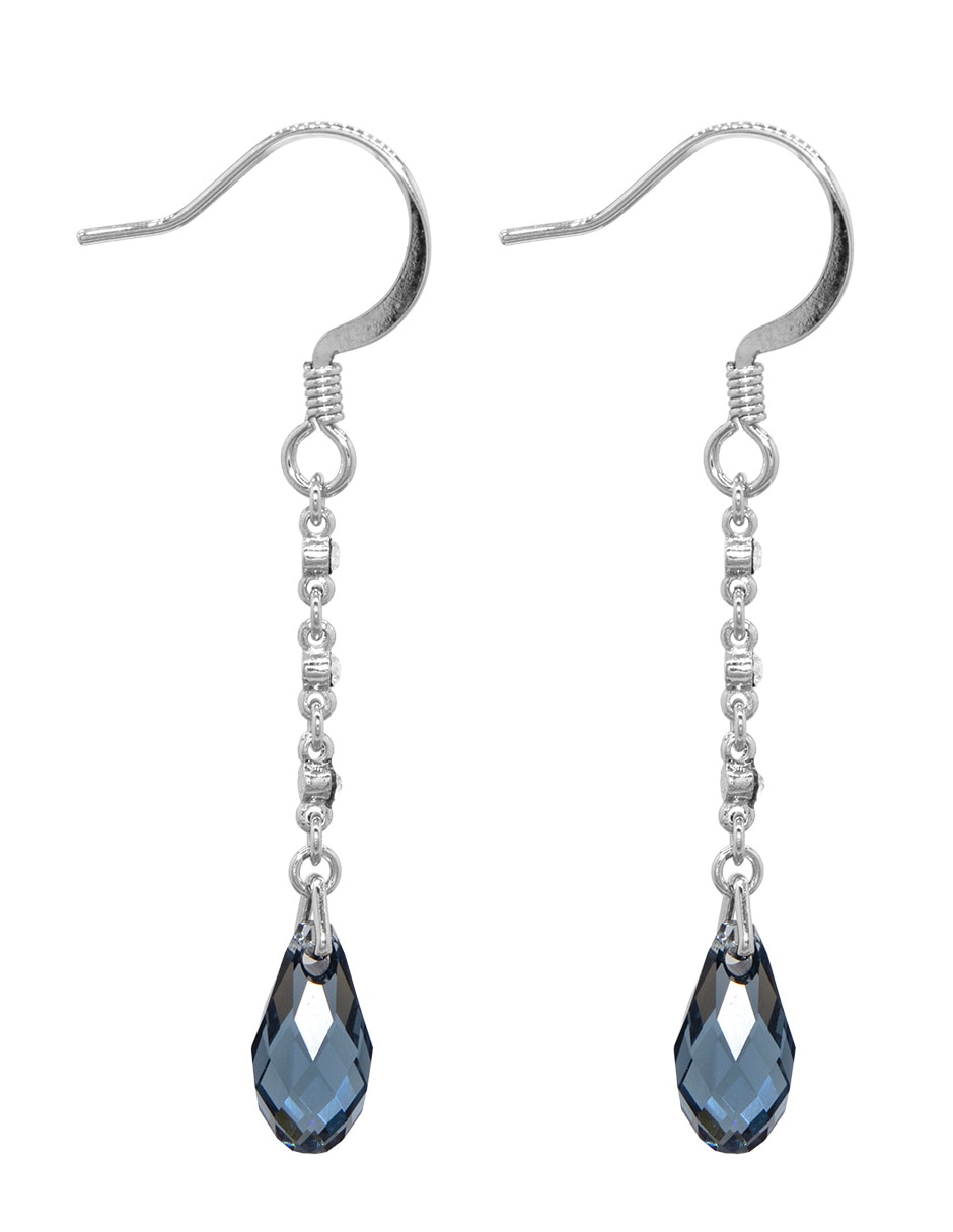 Aretes de gota con acabado pavé cristal 3