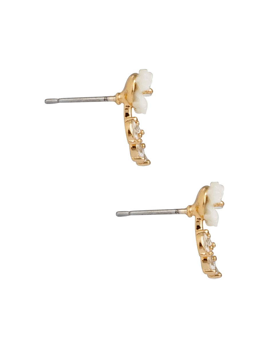 Aretes de flor con acabado pavé madre perla 3