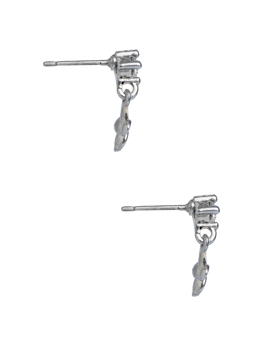 Aretes cortos de flor zirconia cúbica 3