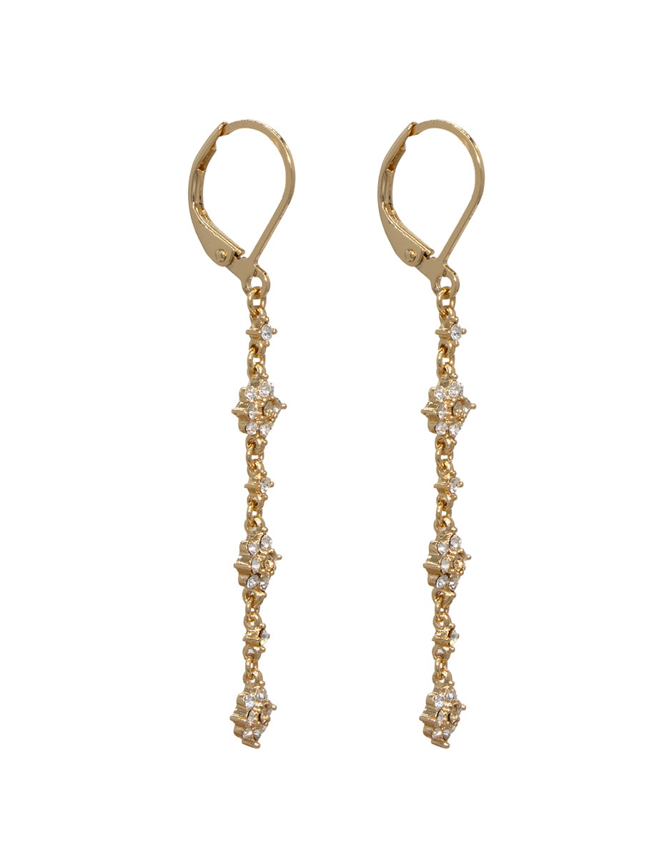 Aretes de flor Carré con acabado pavé cristal 5
